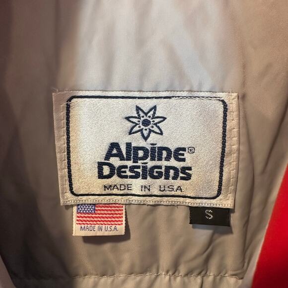 Vintage Puffer Coat Bomber Ski Jacket Alpine Designs Nylon Goose Down Men's S - Picture 7 of 11